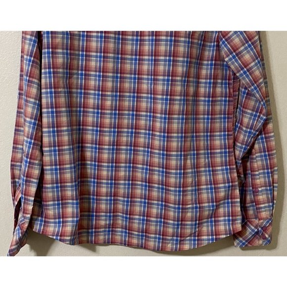 Patagonia Women's Medium Long Sleeve Snap Button Plaid Shirt Red Blue White - Picture 6 of 9